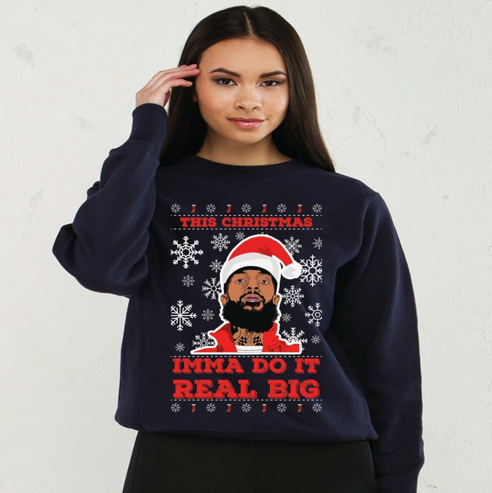 Womens Nipsey Hussle Ugly Christmas Sweater